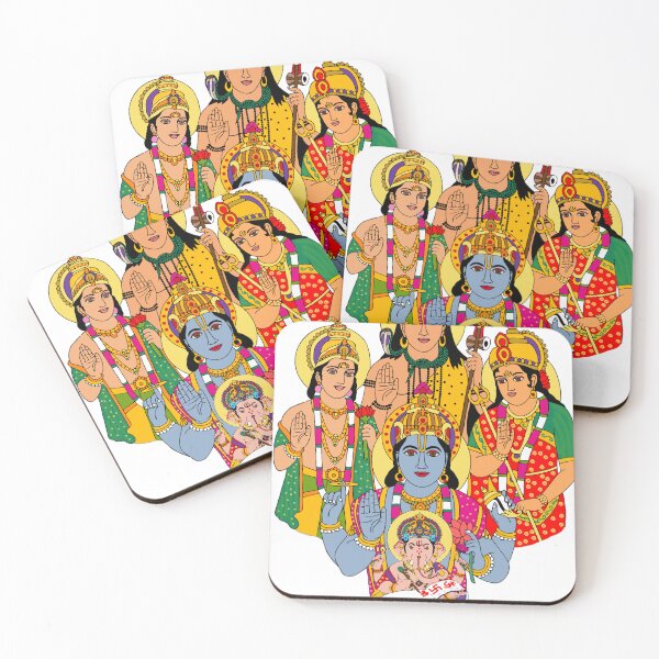 Item preview, Five Gods Digital Artwork | Shiva, Vishnu, Surya, Ganesha & Durga | Hindu Spiritual Divine Painting designed and sold by Harshit_Digital_Arts.