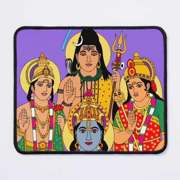 Item preview, Five Gods Digital Artwork | Shiva, Vishnu, Surya, Ganesha & Durga | Hindu Spiritual Divine Painting designed and sold by Harshit_Digital_Arts.