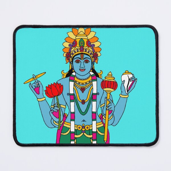 Item preview, Lord Vishnu Standing on Lotus Digital Painting | Hindu Cultural & Spiritual Wall Art | Divine Narayan Artwork designed and sold by Harshit_Digital_Arts.