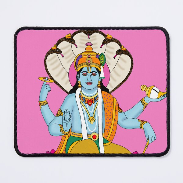 Item preview, Lord Vishnu on Sheshnag Digital Artwork | Hindu Spiritual God Vishnu Painting designed and sold by Harshit_Digital_Arts.