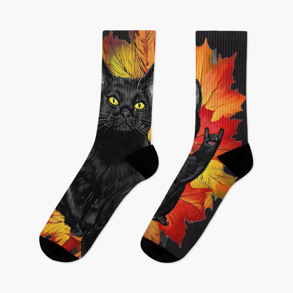 Item preview, Black Cats and Fall Leaves designed and sold by paywoo.