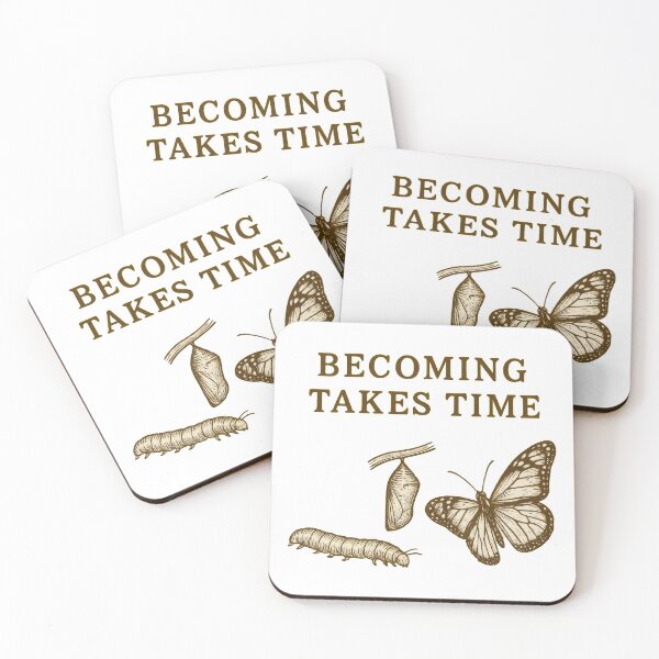 Item preview, Becoming Takes Time Butterfly Sticker – Growth and Transformation Nature Design designed and sold by inkoutninja.