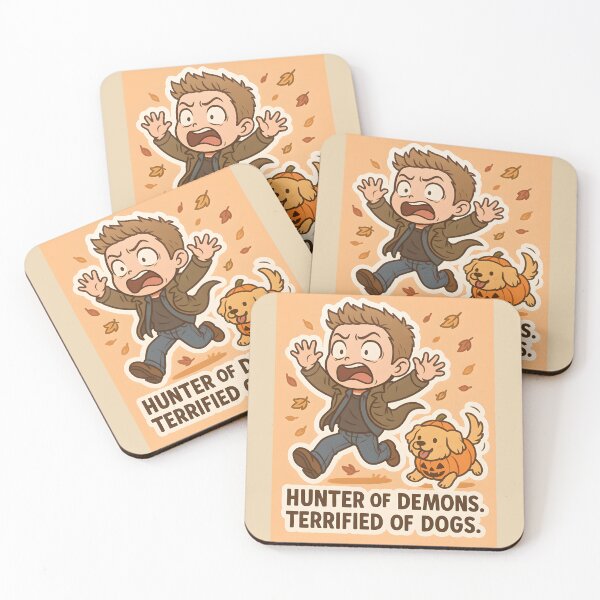 Item preview, Hunter of Demons, Terrified of Dogs – Supernatural Dean Funny Fall Sticker designed and sold by MAVNALE.