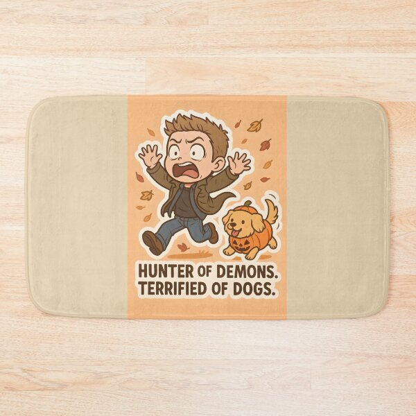 Item preview, Hunter of Demons, Terrified of Dogs – Supernatural Dean Funny Fall Sticker designed and sold by MAVNALE.