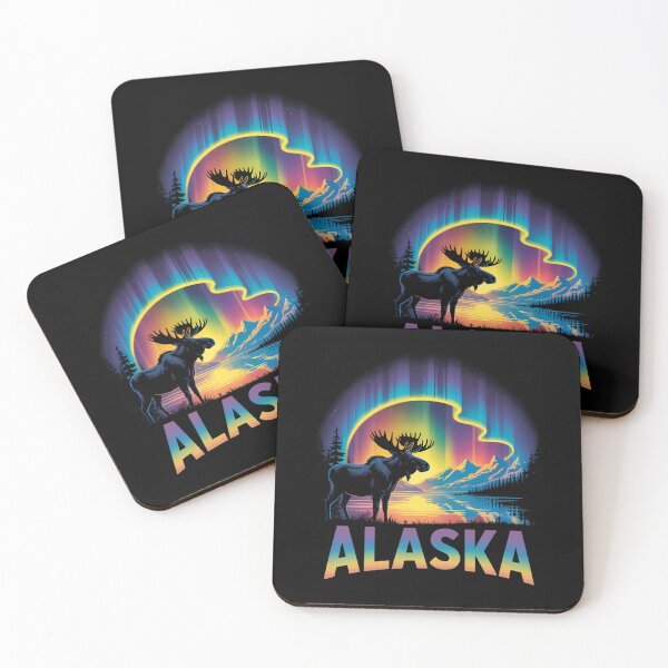 Item preview, Alaska Northern Lights Aurora Viewing Alaska Vacation Moose designed and sold by Bandikonsalez.
