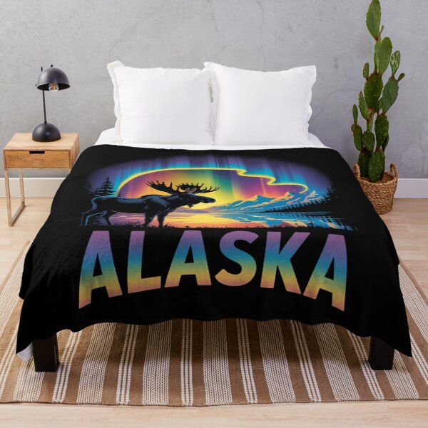 Item preview, Alaska Northern Lights Aurora Viewing Alaska Vacation Moose designed and sold by Bandikonsalez.