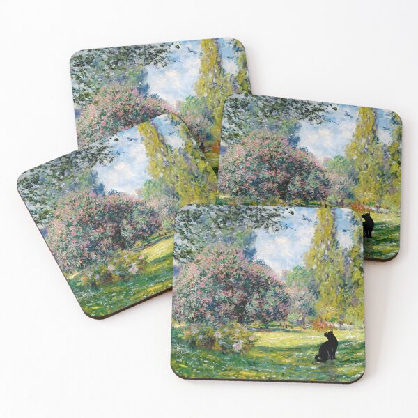 Item preview, Cat in Monet garden designed and sold by outdoorwayys.