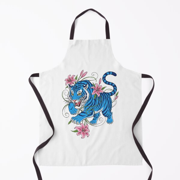 Item preview, Blue Tiger Traditional Japanese Art with Lilies designed and sold by Apex Designs.