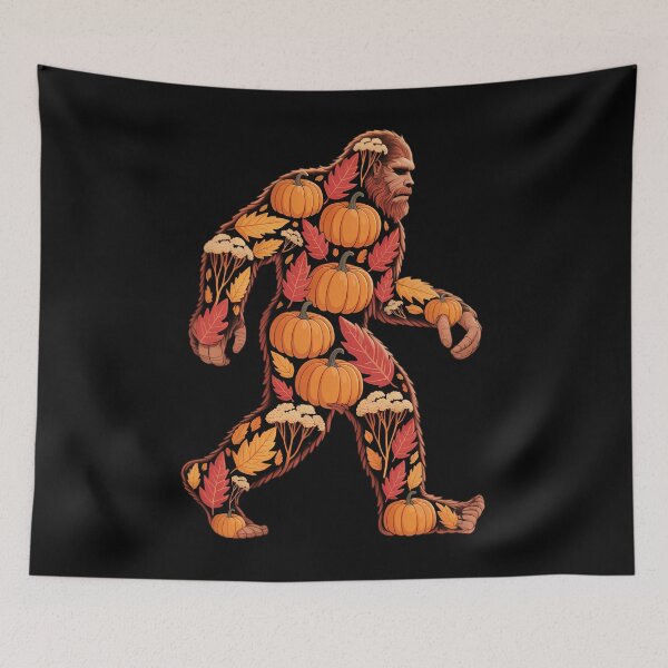 Item preview, Fall Bigfoot Thanksgiving Autumn Pumpkin designed and sold by ValerieRodrigue.