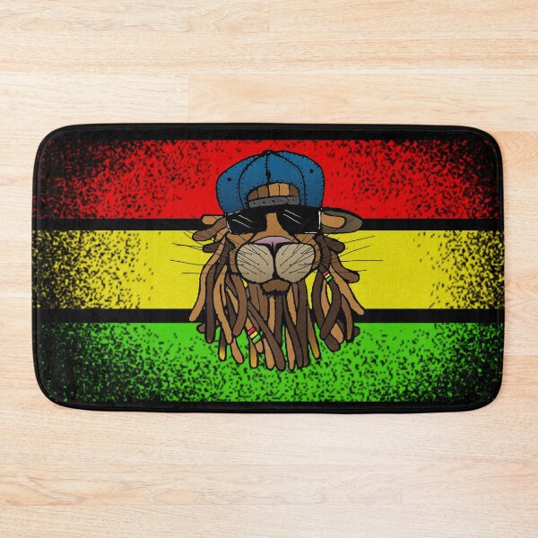Item preview, Reggae Lion with Dreads, Shades, and Hat on Rasta Colors designed and sold by TheDezignKitchen.