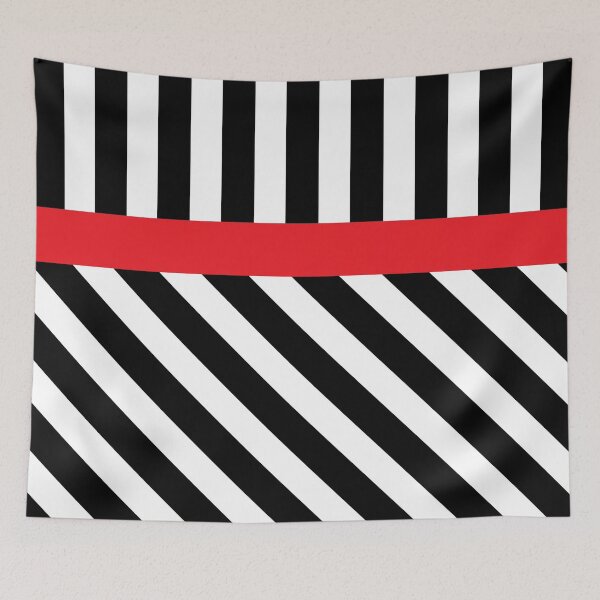 Item preview, Black and white striped preppy pattern unbalanced designed and sold by fluffyfamcraft.