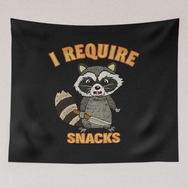 Item preview, I Require Snacks Embroidered Raccoon designed and sold by Herield.