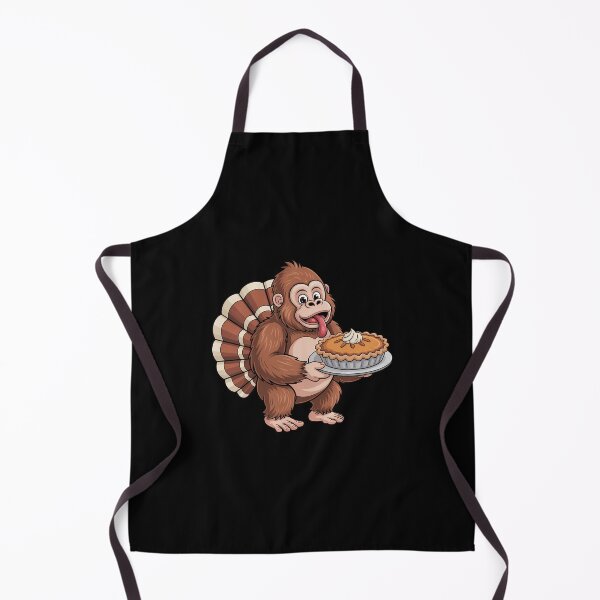 Item preview, Funny Pilgrim Sasquatch Yeti & Pumpkin Pie Thanksgiving Day designed and sold by ValerieRodrigue.