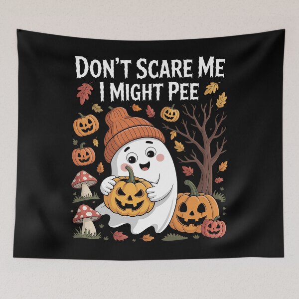 Item preview, Don't Scare Me I Might Pee Halloween Pregnancy Humor Pumpkin designed and sold by ValerieRodrigue.