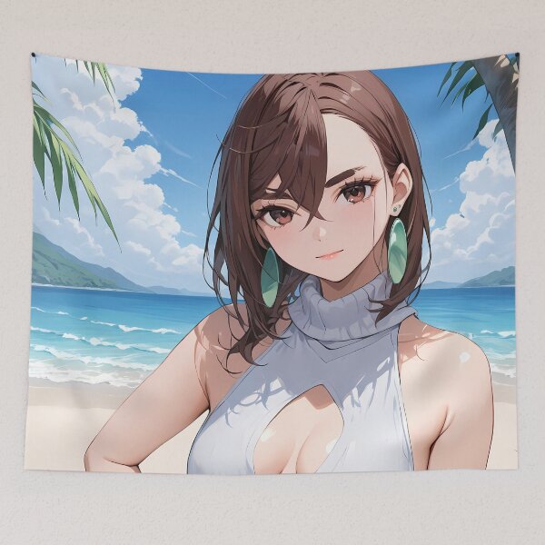 Item preview, Anime Momo Ayase Dandadan Serene Tropical Beachside Summer Glow designed and sold by Dashsopaner.
