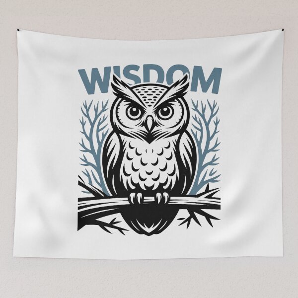 Item preview, Wise Owl Illustration with Wisdom Quote designed and sold by P1K4ppa10-Store.