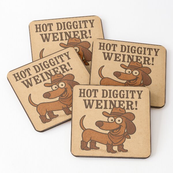 Item preview, Funny Cowboy Dachshund – Hot Diggity Weiner Dog Cartoon designed and sold by ModkMerch.