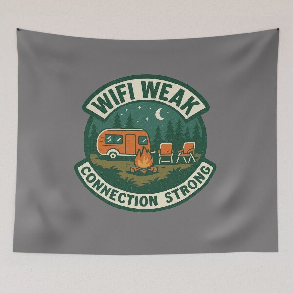 Item preview, WiFi Weak Connection Strong Boondocking Retro Badge designed and sold by Youssef-BM.