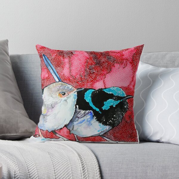 Pair of Wrens Throw Pillow