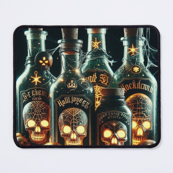 Item preview, Haunted Potion Bottles – Gothic Halloween Art with Glowing Skulls designed and sold by Medeea Publishing.