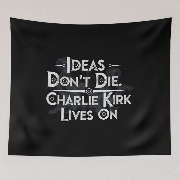 Item preview, Ideas Don't Die, Charlie Kirk Lives On T-Shirt designed and sold by LaModaLoKa01.