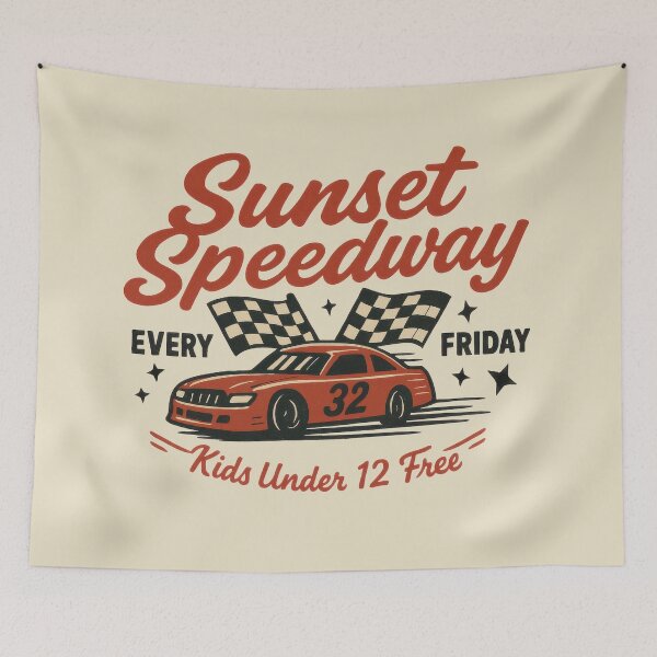 Item preview, Sunset Speedway Thrills Every Friday Night designed and sold by EdvvinStudios.