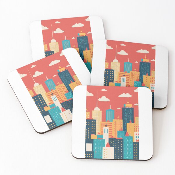 Item preview, Pop Art Cityscape – Urban Retro Style designed and sold by natthaaekf.