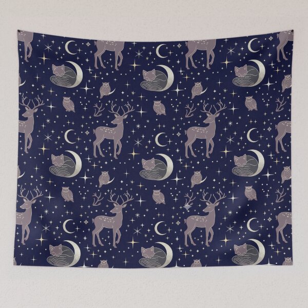 Item preview, Dreamy Celestial Woodland Animals Seamless Pattern designed and sold by ColorVR.