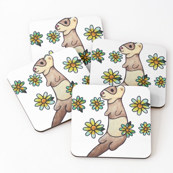 Item preview, Playful Ferret and Daisies designed and sold by SashaMiddle.