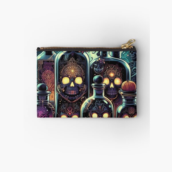 Item preview, Halloween Potion Bottles with Glowing Skulls | Witchcore Gothic Decor | Dark Fantasy Halloween Art designed and sold by Medeea Publishing.