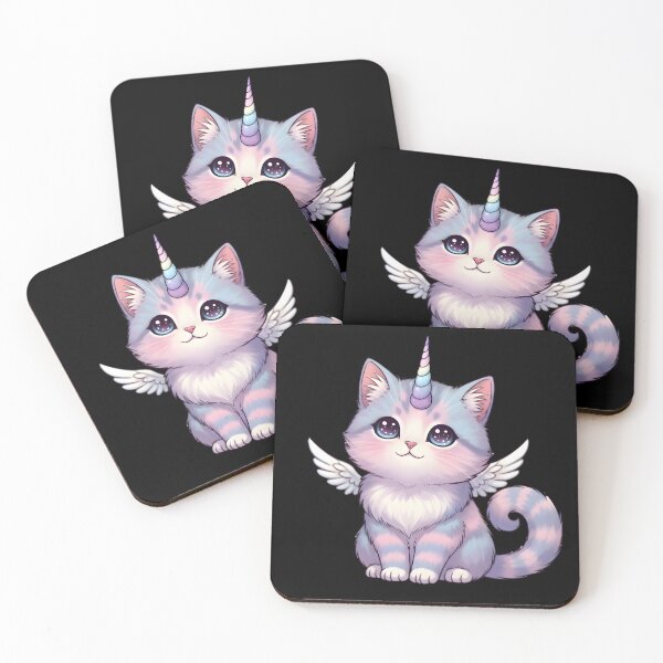 Item preview, Cute Pastel Winged Cat Unicorn – Kawaii Magical Kitten Illustration designed and sold by PreeCha Art & Co..