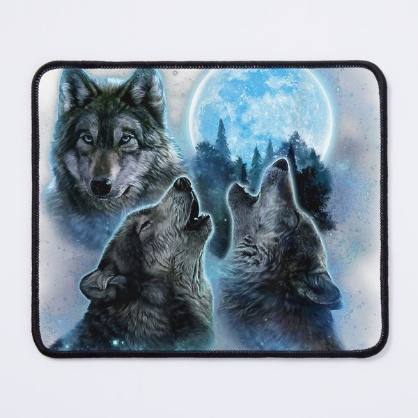 Item preview, Funny Three Wolves Howling Under Icy Full Moon, Gray Wolfs designed and sold by CaseGallagher.