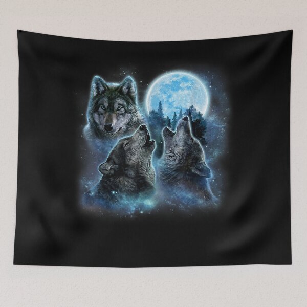 Item preview, Funny Three Wolves Howling Under Icy Full Moon, Gray Wolfs designed and sold by CaseGallagher.