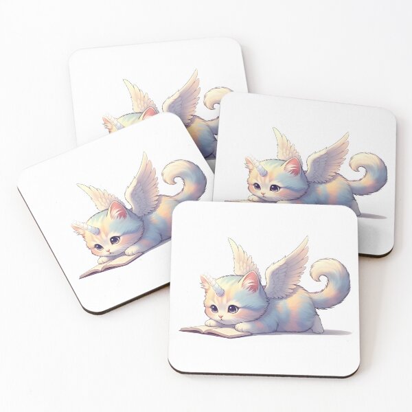 Item preview, Cute Pastel Winged Cat Unicorn – Kawaii Magical Kitten Illustration designed and sold by PreeCha Art & Co..