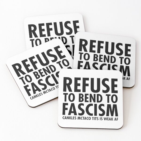 Item preview, Refuse to bend to Fascism - cankles mctaco tits is weak AF (black) designed and sold by Thelittlelord.