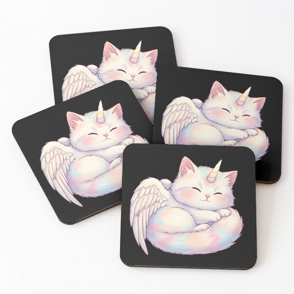 Item preview, Cute Pastel Winged Cat Unicorn – Kawaii Magical Kitten Illustration designed and sold by PreeCha Art & Co..