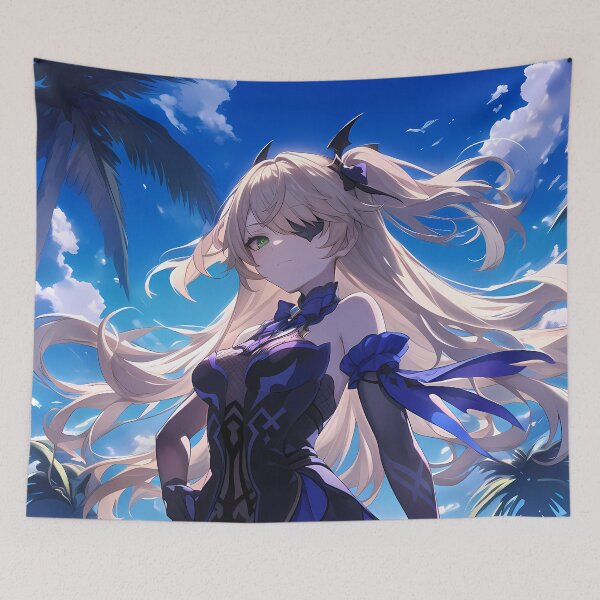 Item preview, Fischl Genshin Impact Anime Girl Of Night Sky Dark Fantasy Elegance designed and sold by earlobejerk.