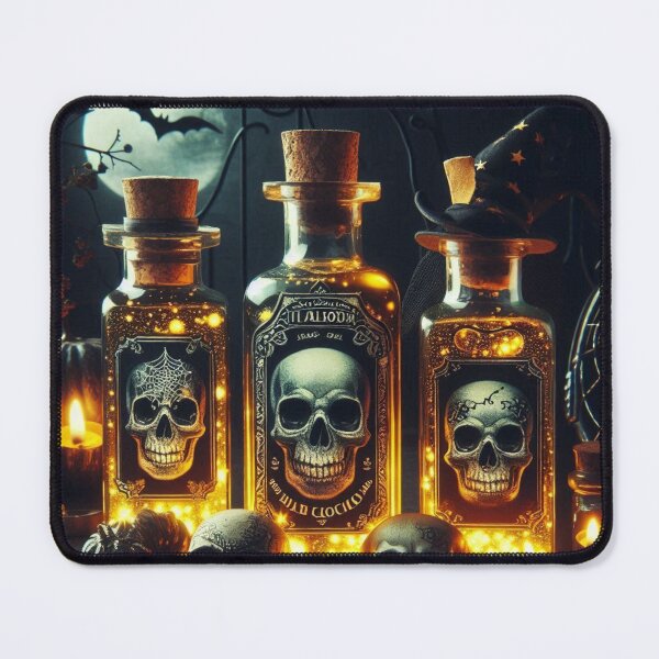 Item preview, Witchcore Potion Bottles with Glowing Skulls | Gothic Halloween Decor | Dark Fantasy Art designed and sold by Medeea Publishing.