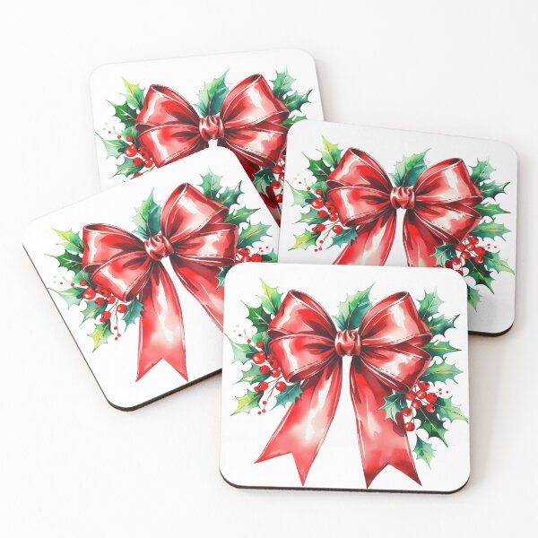 Item preview, Retro Coquette Bow Christmas Bow, Elegant Floral, Vintage Holiday designed and sold by OctonoteStudio.
