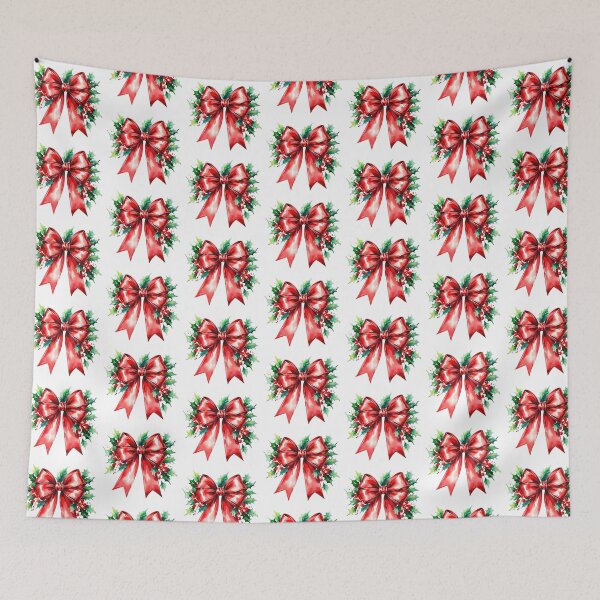 Item preview, Retro Coquette Bow Christmas Bow, Elegant Floral, Vintage Holiday designed and sold by OctonoteStudio.