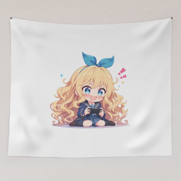 Item preview, Tsumugi Princess Connect Cute Chibi Playing Video Game Game Anime Girl designed and sold by earlobejerk.