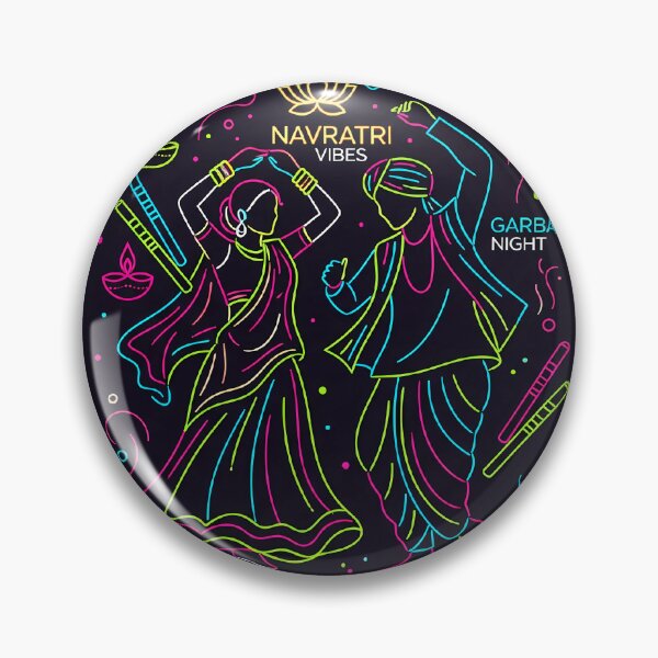 Item preview, Navratri Garba Night Neon Line Art designed and sold by REDCLASH2002.