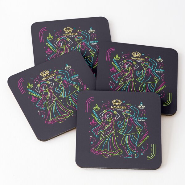 Item preview, Navratri Garba Night Neon Line Art designed and sold by REDCLASH2002.
