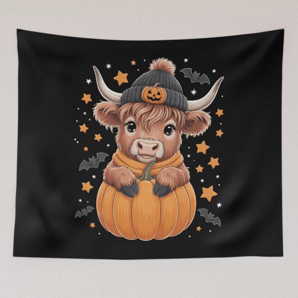 Item preview, Halloween Highland Cow Pumpkin Fall Cow Thanksgiving designed and sold by brynatshop.