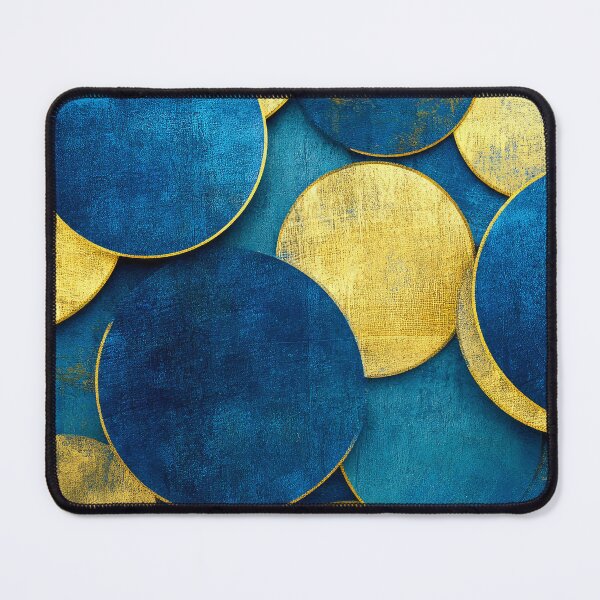 Item preview, Teal Blue And Butter Yellow Circles Abstract Designs designed and sold by DEC02.