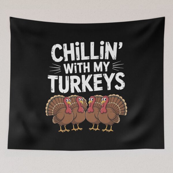 Item preview, Chillin With My Turkeys Thanksgiving Family designed and sold by brynatshop.