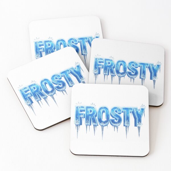 Item preview, Frosty - Icy Snow Winter Typography, Frosty - Icy Blue Snowflake Icicle Typography designed and sold by Happyfreedom.