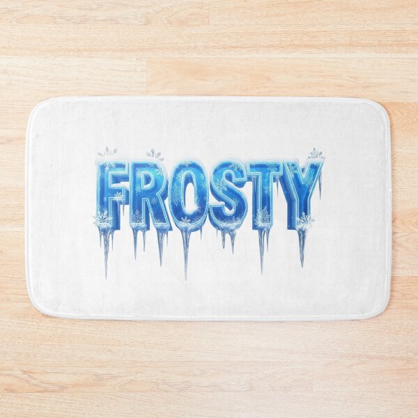 Item preview, Frosty - Icy Snow Winter Typography, Frosty - Icy Blue Snowflake Icicle Typography designed and sold by Happyfreedom.