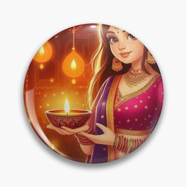 Item preview, Traditional Indian Girl Carrying Diya designed and sold by Mywaymylife.