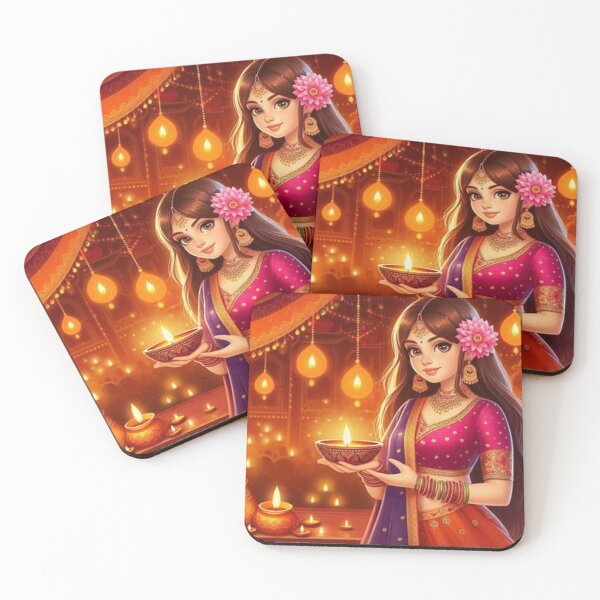Item preview, Traditional Indian Girl Carrying Diya designed and sold by Mywaymylife.